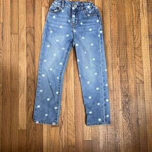 Baby Gap size 5 Toddler Girlfriend Smiley Face Print Jeans